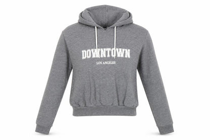 Atmosphere Womens Grey Cotton Pullover Hoodie Size 6 Pullover - Cropped Downtown