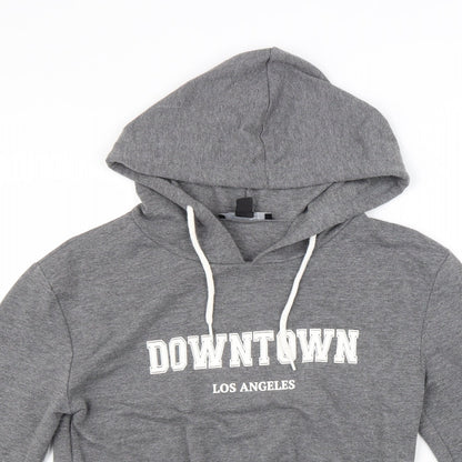 Atmosphere Womens Grey Cotton Pullover Hoodie Size 6 Pullover - Cropped Downtown