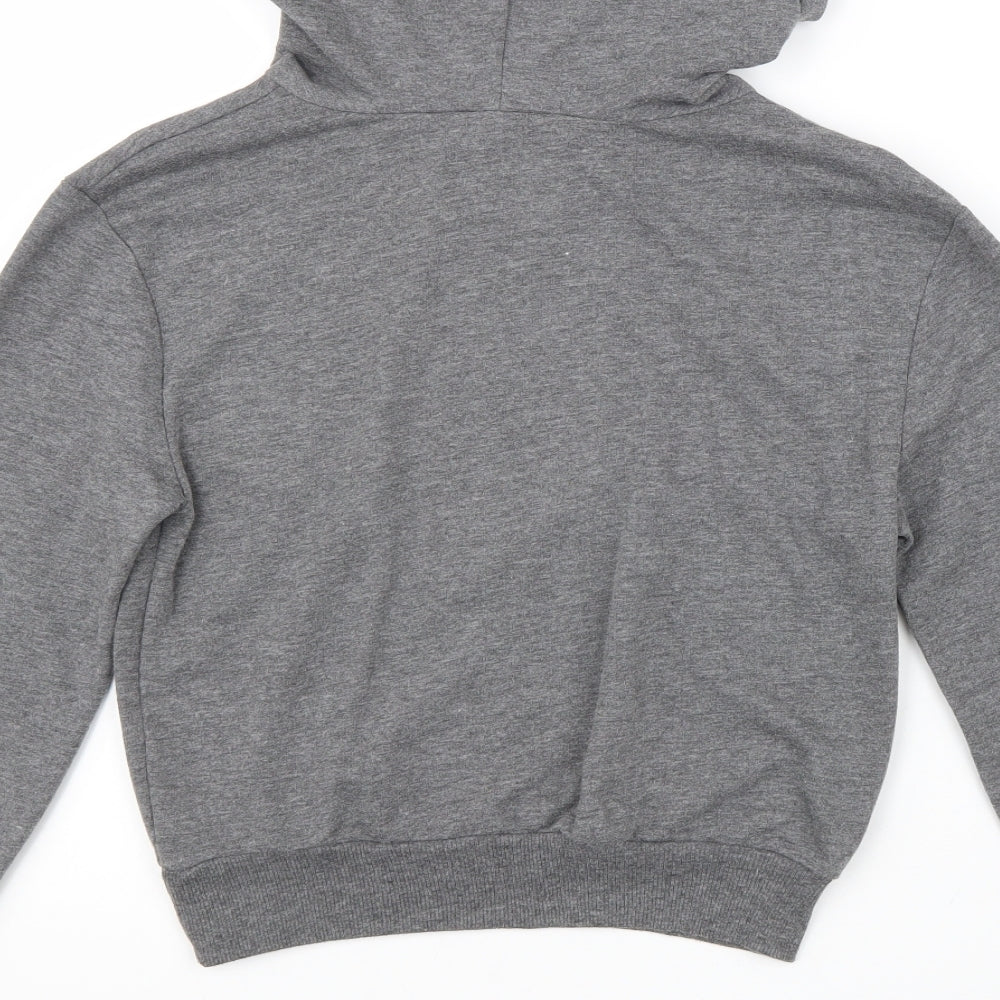 Atmosphere Womens Grey Cotton Pullover Hoodie Size 6 Pullover - Cropped Downtown