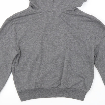 Atmosphere Womens Grey Cotton Pullover Hoodie Size 6 Pullover - Cropped Downtown