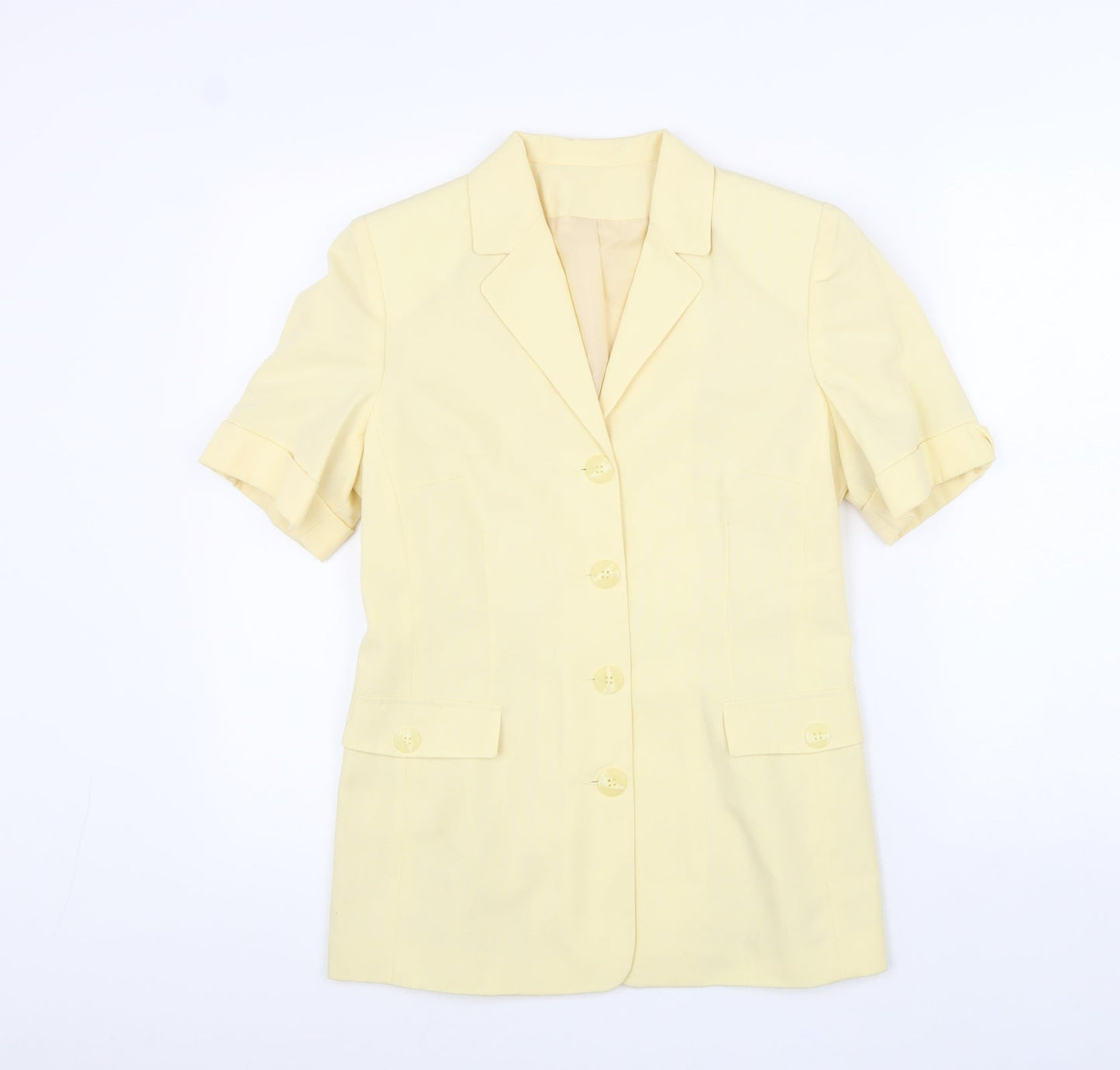 New Look Womens Yellow Polyester Jacket Blazer Size 10
