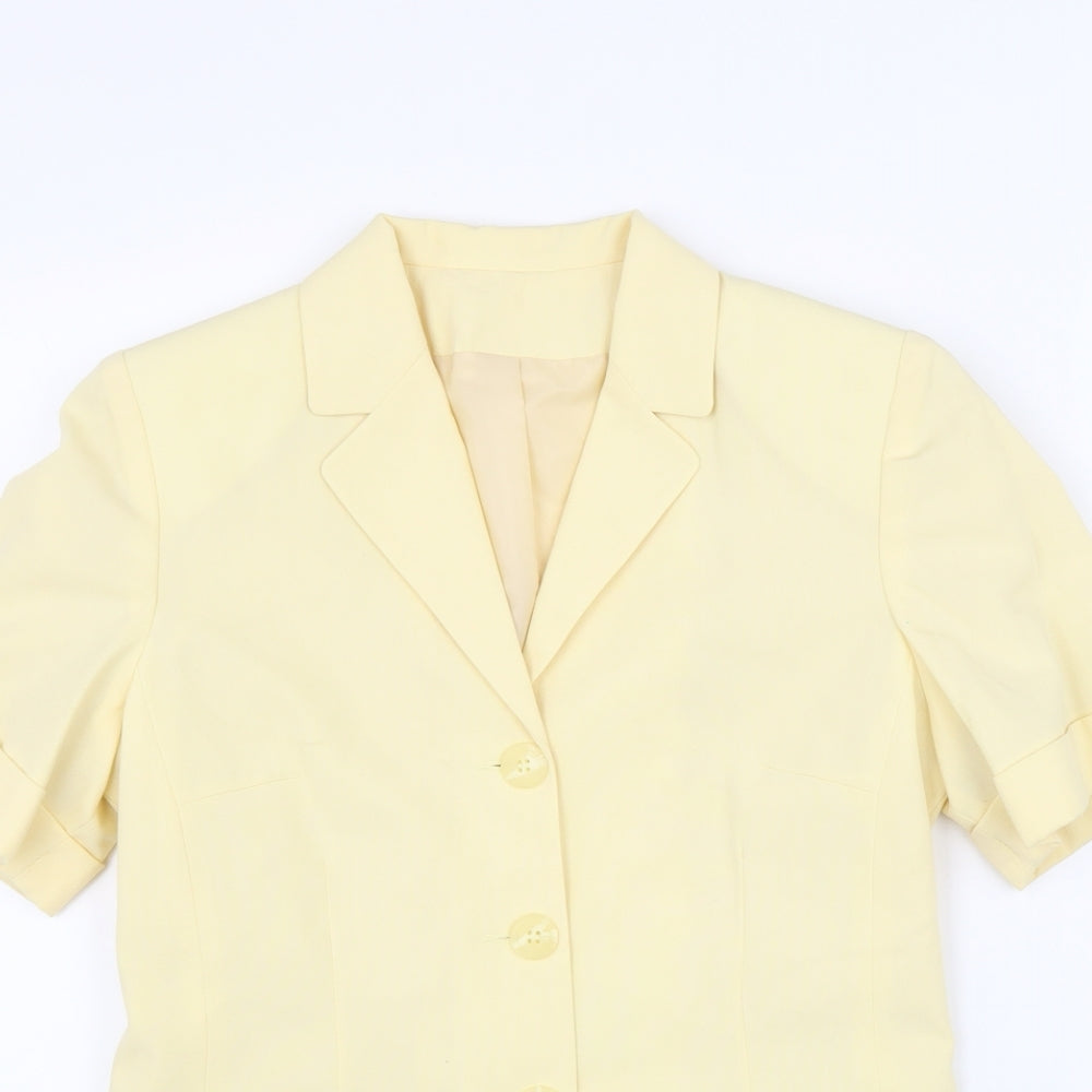 New Look Womens Yellow Polyester Jacket Blazer Size 10