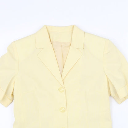 New Look Womens Yellow Polyester Jacket Blazer Size 10