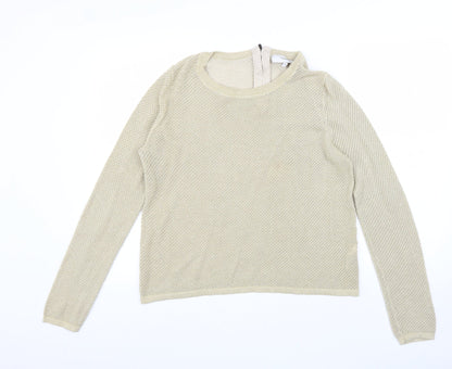 Womens UK Size 14 NEXT Gold Pullover Jumper