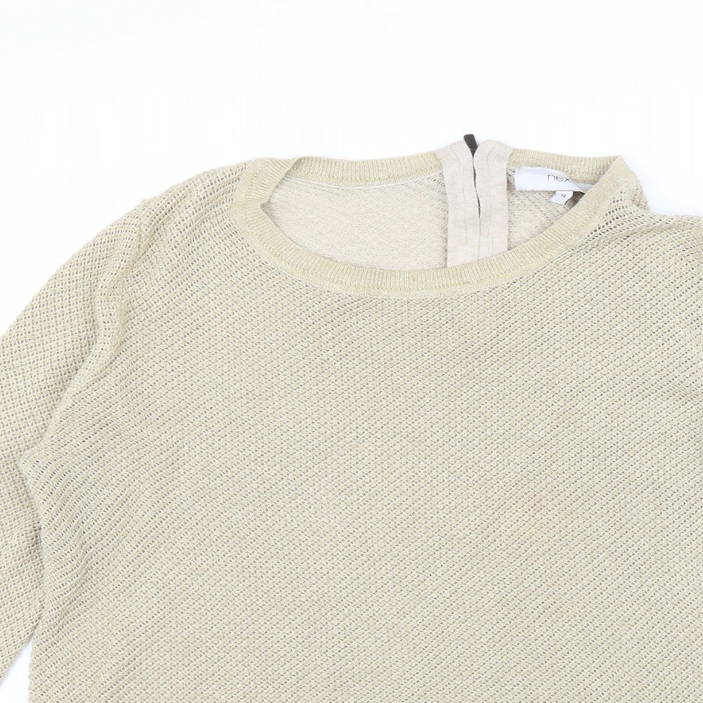Womens UK Size 14 NEXT Gold Pullover Jumper
