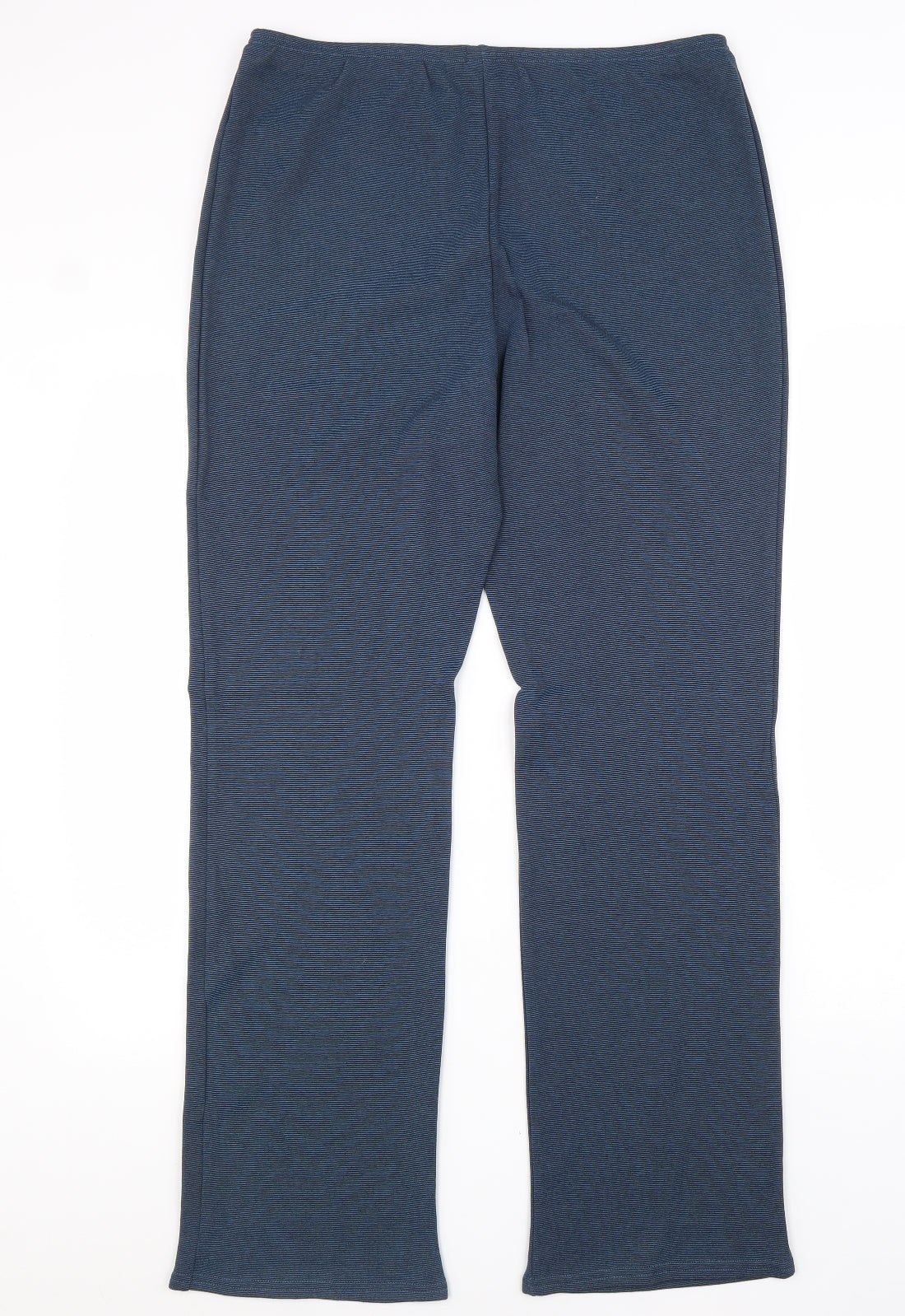 Casual Wear Womens Blue Striped Polyamide Trousers Size 18 L30 in Regular
