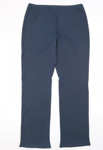 Casual Wear Womens Blue Striped Polyamide Trousers Size 18 L30 in Regular