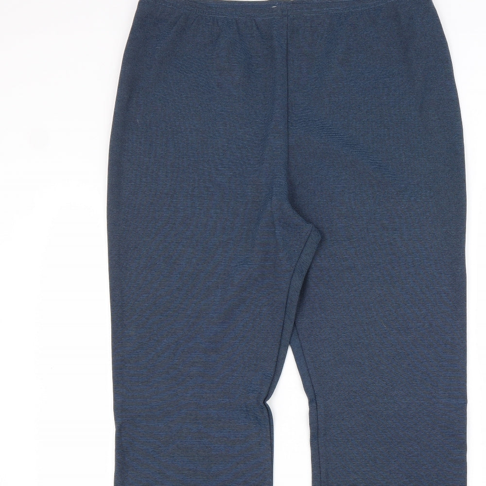 Casual Wear Womens Blue Striped Polyamide Trousers Size 18 L30 in Regular