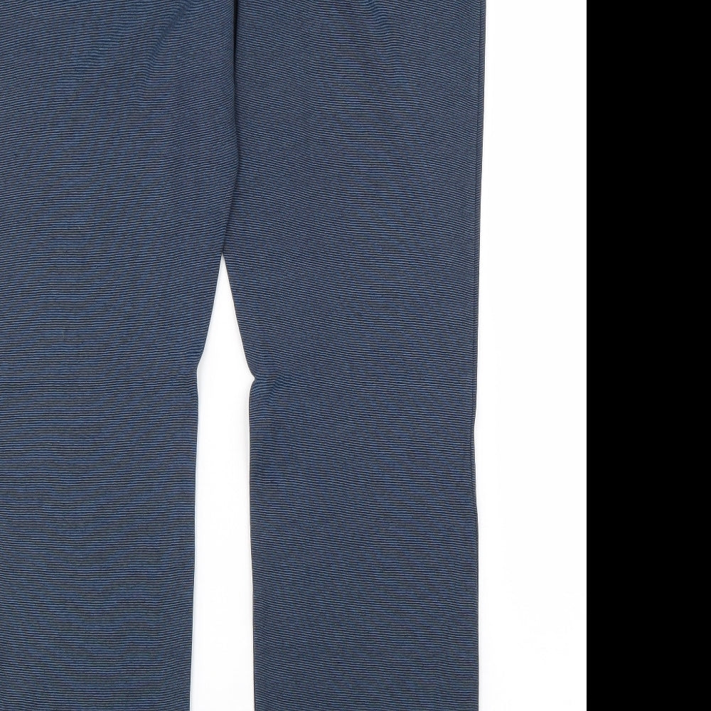 Casual Wear Womens Blue Striped Polyamide Trousers Size 18 L30 in Regular