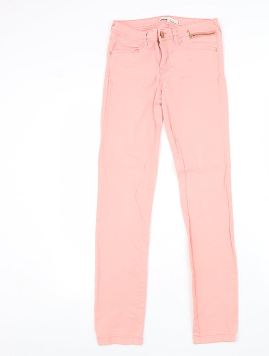 River Island Womens Pink Cotton Skinny Jeans Size 8 L28 in Regular Zip