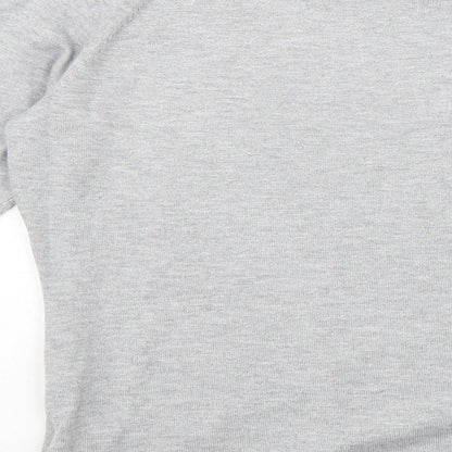 M&Co Womens Grey Viscose Basic Blouse Size 12 Scoop Neck