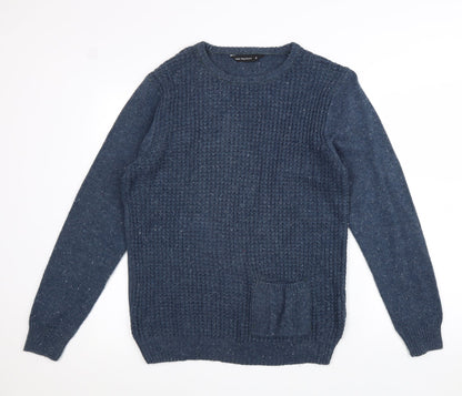 Cedar Wood State Mens Blue Round Neck Acrylic Pullover Jumper Size M Long Sleeve