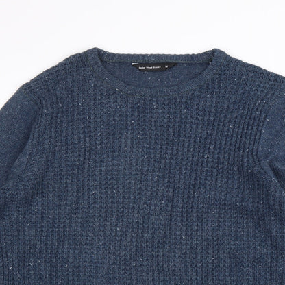 Cedar Wood State Mens Blue Round Neck Acrylic Pullover Jumper Size M Long Sleeve