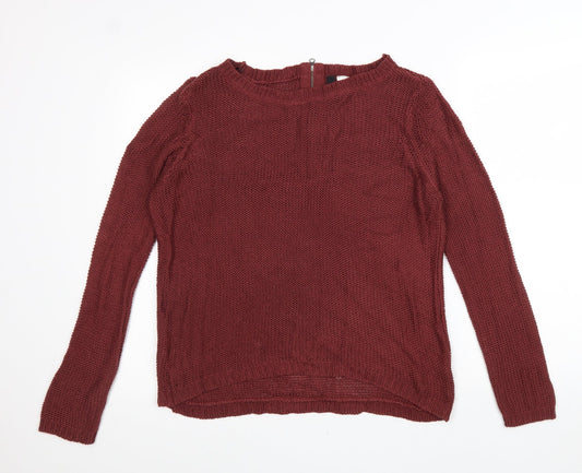 Womens UK Size 10 Divided Red Pullover Jumper