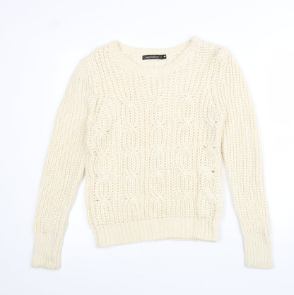 Womens UK Size M QED London Beige Pullover Jumper