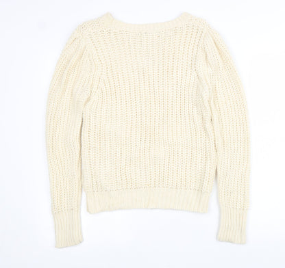 Womens UK Size M QED London Beige Pullover Jumper