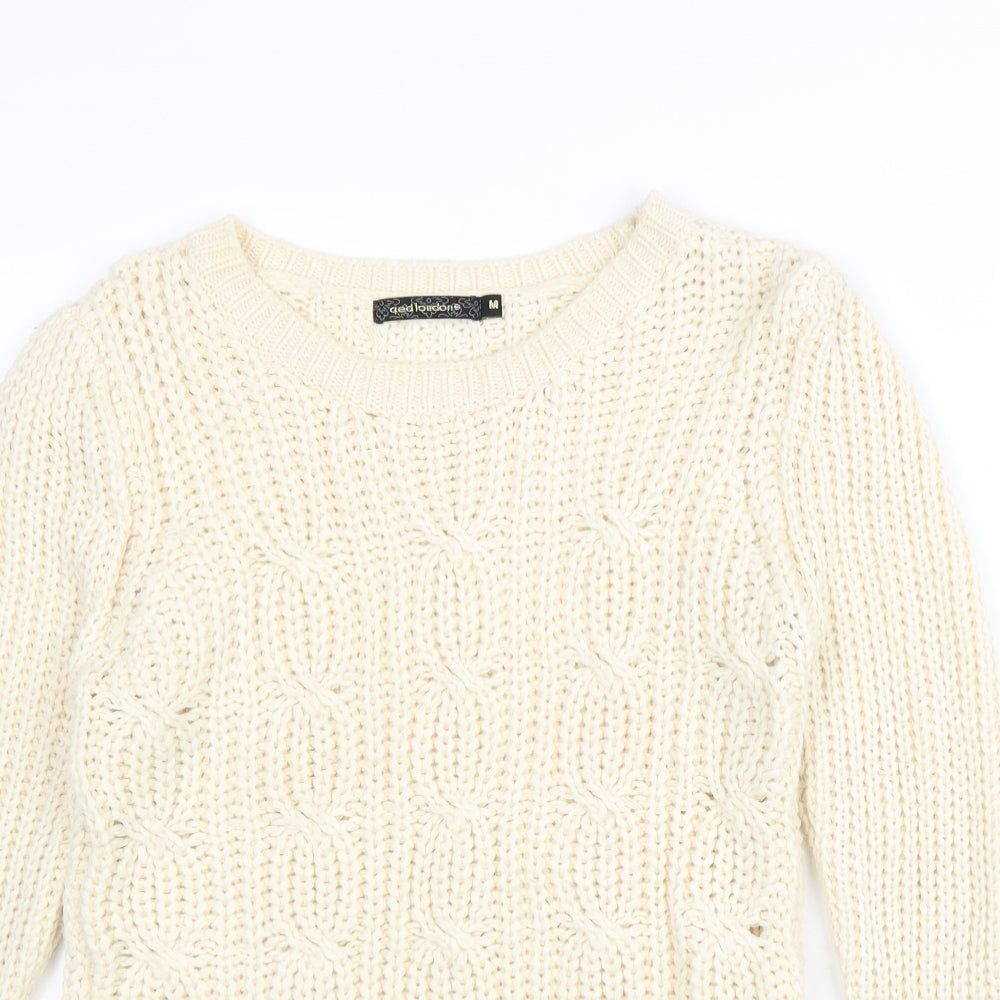 Womens UK Size M QED London Beige Pullover Jumper