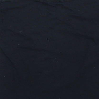 Gildan Boys Blue 100% Cotton Basic T-Shirt Size S Round Neck Pullover