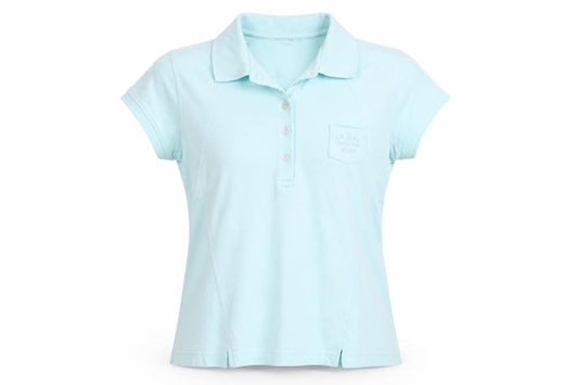 Green Lamb Womens Blue Cotton Basic Polo Size 12 Collared