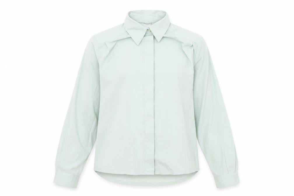 Womens UK Size 10 Preworn Blue Basic Button-Up