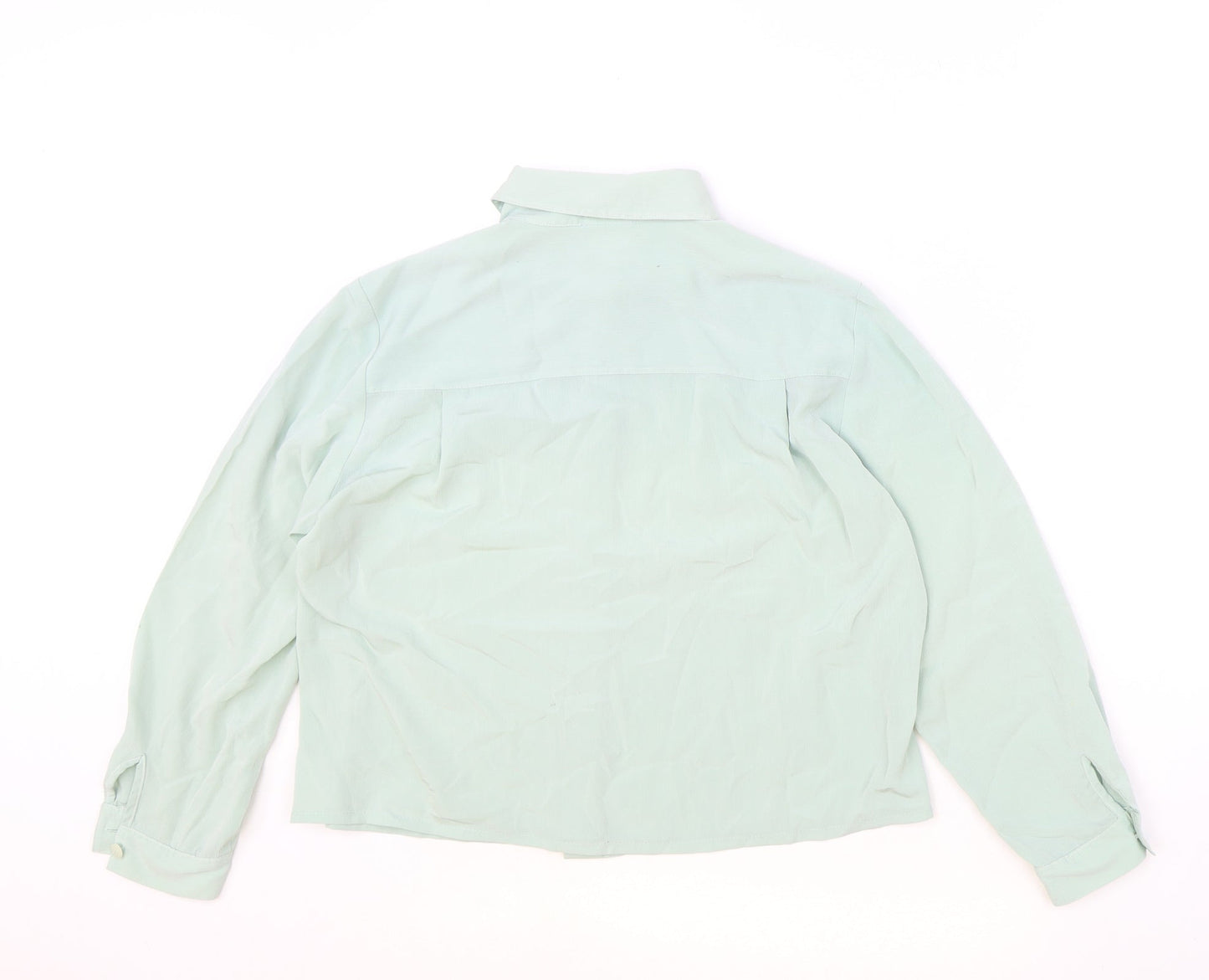 Womens UK Size 10 Preworn Blue Basic Button-Up