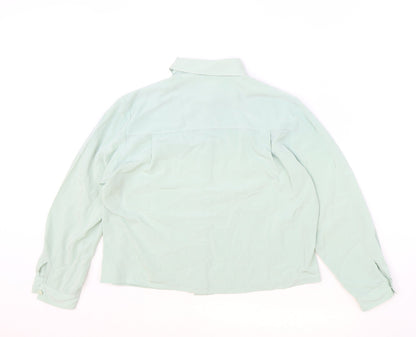 Womens UK Size 10 Preworn Blue Basic Button-Up
