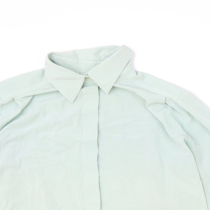 Womens UK Size 10 Preworn Blue Basic Button-Up