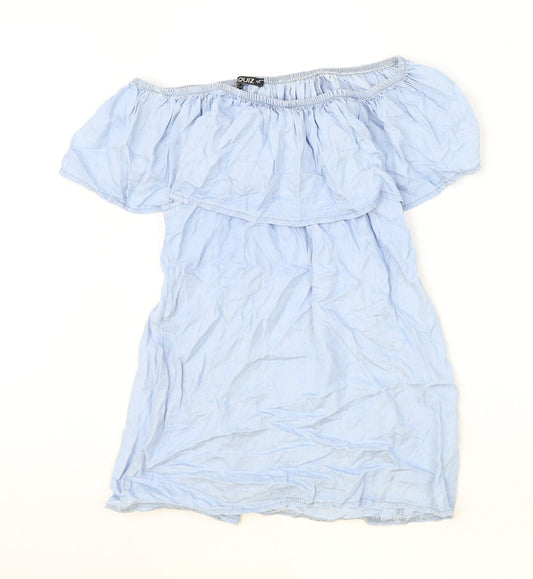 Womens UK Size S Quiz Blue Basic Blouse