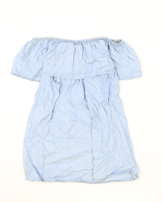 Womens UK Size S Quiz Blue Basic Blouse