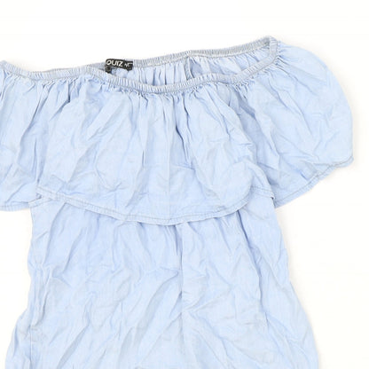 Womens UK Size S Quiz Blue Basic Blouse