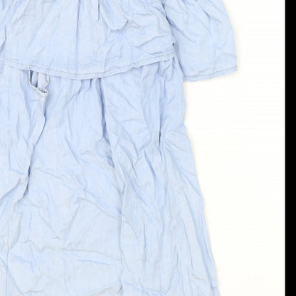 Womens UK Size S Quiz Blue Basic Blouse