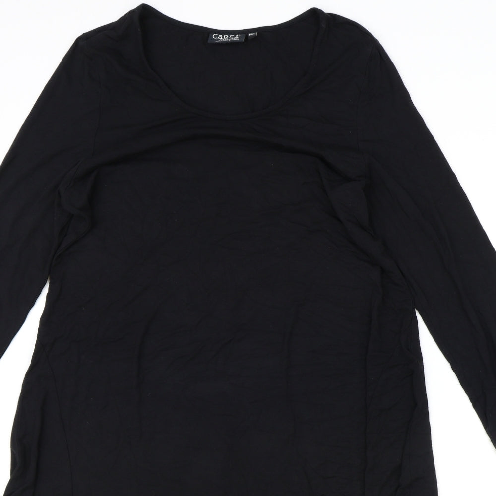 Capri Womens Beige Polyester A-Line Size S Scoop Neck Pullover - Size S-M