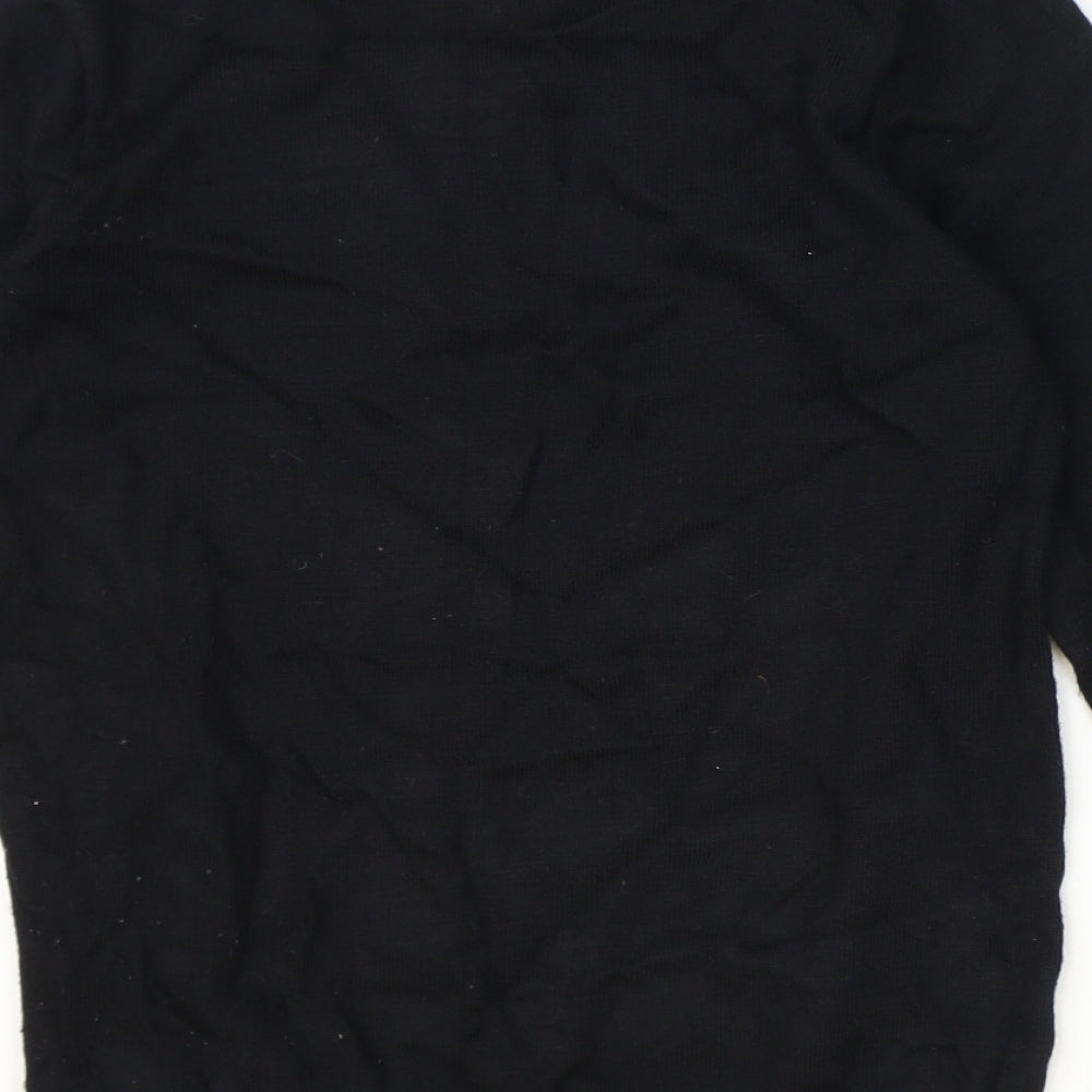 madam Womens Black Round Neck Polyester Pullover Jumper Size M
