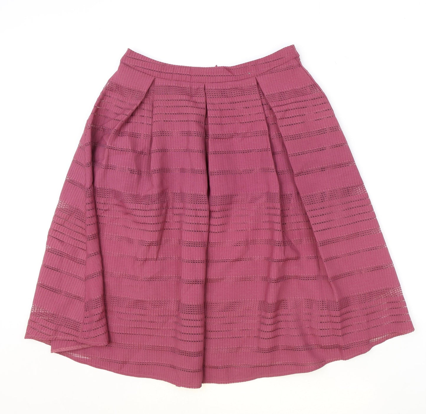 Primark Womens Pink Striped Polyester Tulip Skirt Size 10 Zip