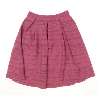 Primark Womens Pink Striped Polyester Tulip Skirt Size 10 Zip