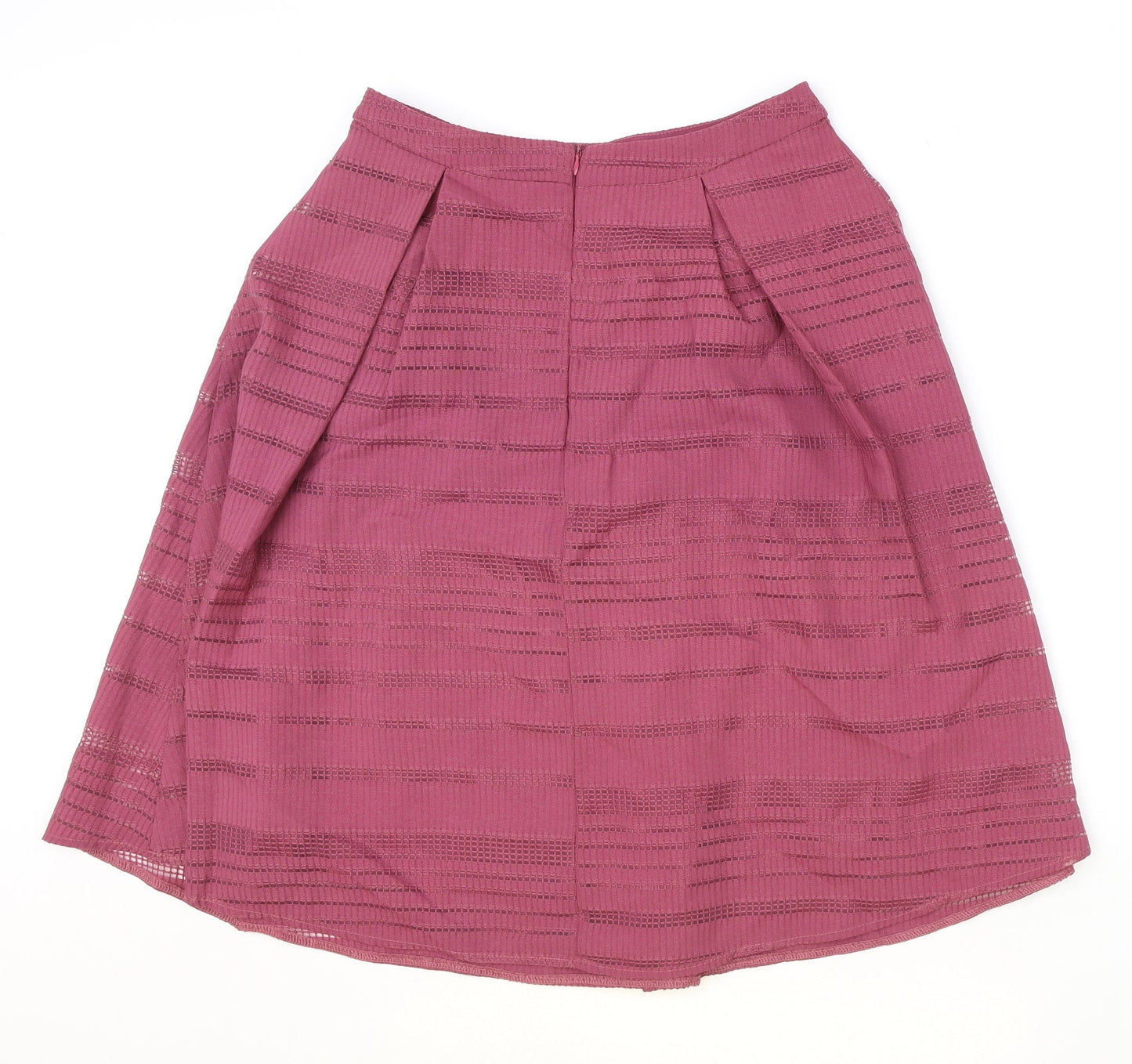 Primark Womens Pink Striped Polyester Tulip Skirt Size 10 Zip