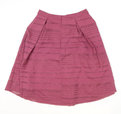 Primark Womens Pink Striped Polyester Tulip Skirt Size 10 Zip