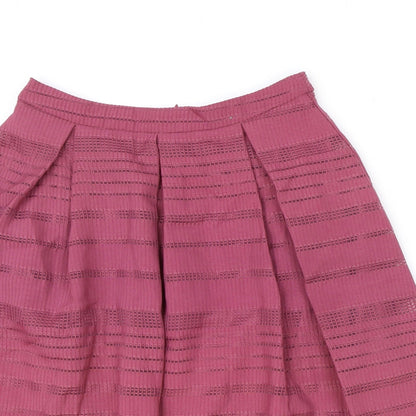 Primark Womens Pink Striped Polyester Tulip Skirt Size 10 Zip