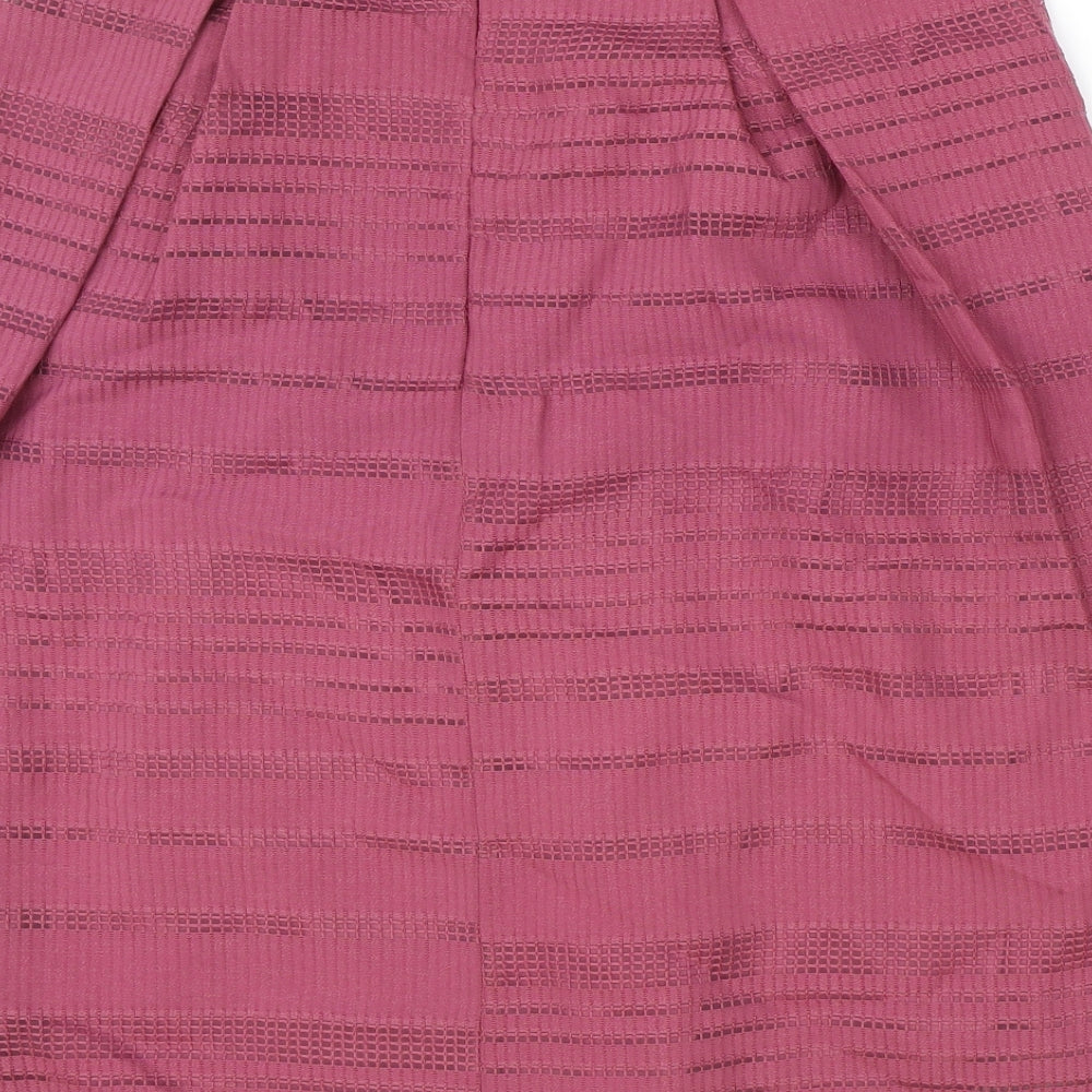 Primark Womens Pink Striped Polyester Tulip Skirt Size 10 Zip