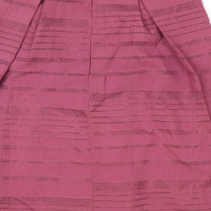 Primark Womens Pink Striped Polyester Tulip Skirt Size 10 Zip