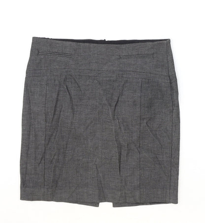 Excess Womens Grey Polyester Straight & Pencil Skirt Size 32 in Zip