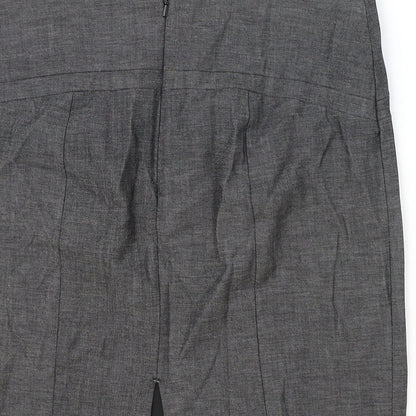 Excess Womens Grey Polyester Straight & Pencil Skirt Size 32 in Zip