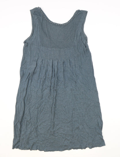Kookai Womens Blue Linen A-Line Size S V-Neck Button