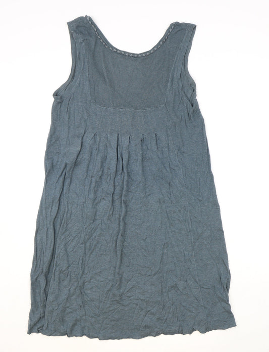 Kookai Womens Blue Linen A-Line Size S V-Neck Button