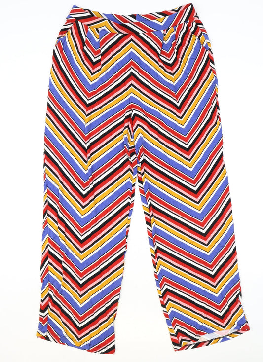 Womens UK Size 14 Papaya Regular Fit  Multicoloured Trousers