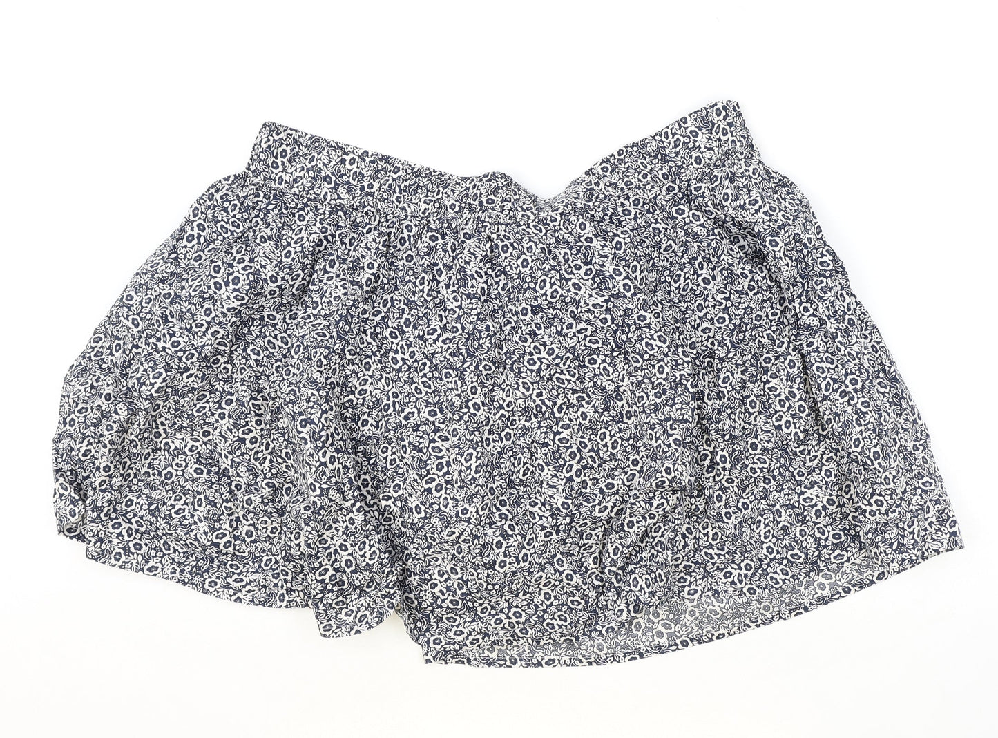 Marks and Spencer Womens Blue Floral Cotton Skater Skirt Size 20