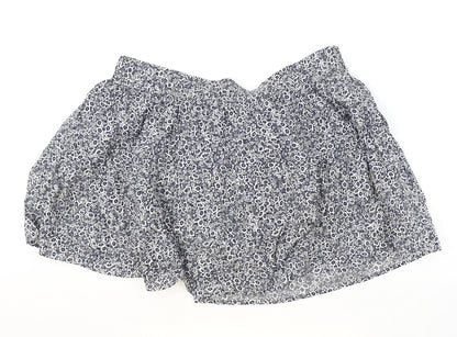 Marks and Spencer Womens Blue Floral Cotton Skater Skirt Size 20