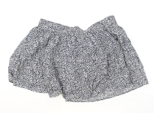 Marks and Spencer Womens Blue Floral Cotton Skater Skirt Size 20