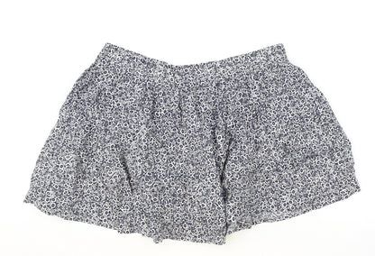 Marks and Spencer Womens Blue Floral Cotton Skater Skirt Size 20