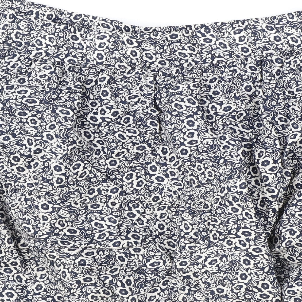 Marks and Spencer Womens Blue Floral Cotton Skater Skirt Size 20